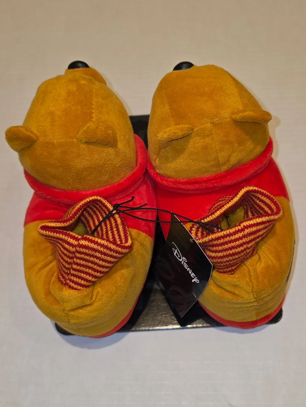 Disney Winnie the Pooh Mini Plush Children's Slippers - Yellow & Red Sz 9/10